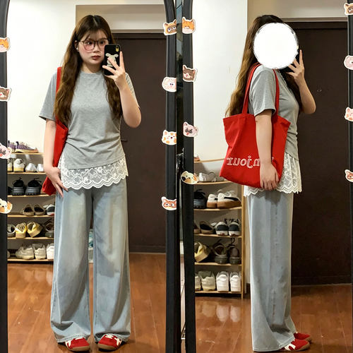 大码胖mm淡人高知穿搭微胖短袖女