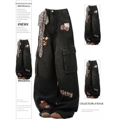 300斤大码女装设计感多口袋长裤