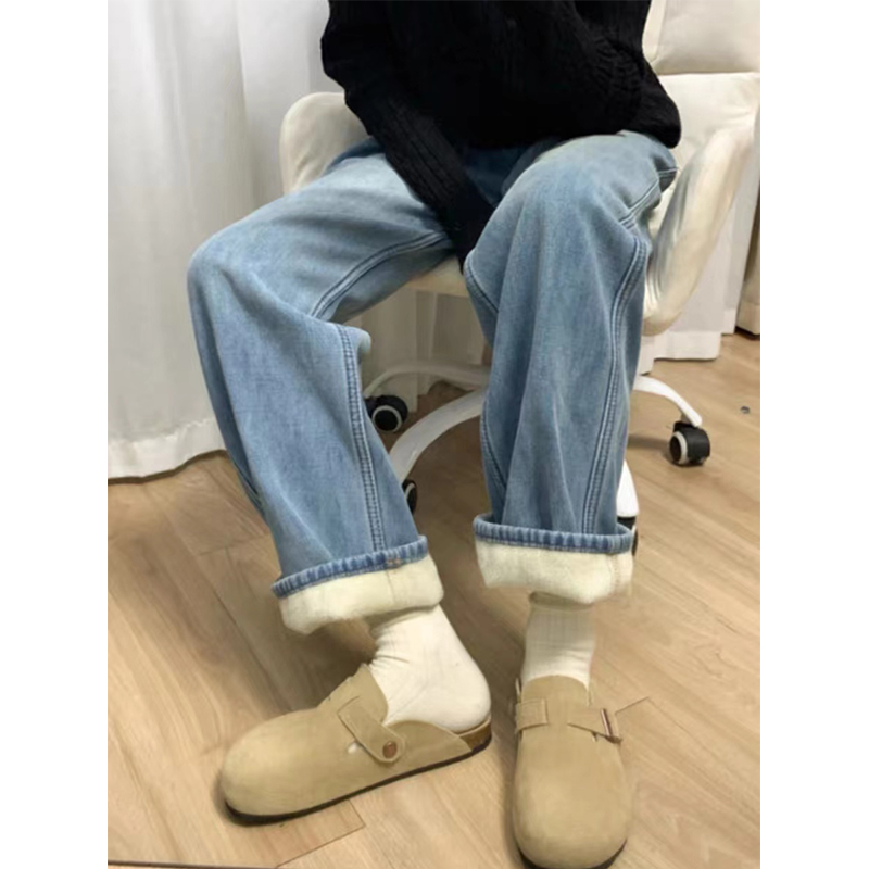 特大码女装韩系ins百搭蓝色女裤