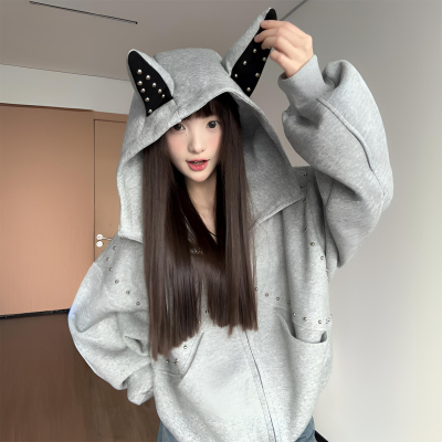 大码女装胖mm秋季慵懒风学生外套