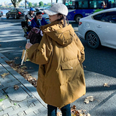 大码 女装 美拉德穿搭连帽棉服外套女胖mm洋气百搭时髦保暖加厚棉衣