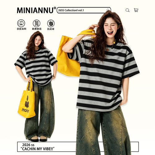 大码胖mm时尚宽松休闲落肩短袖女