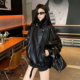 300斤特大码 高街皮衣女胖mm黑色辣妹风甜酷百搭减龄夹克外套 美式