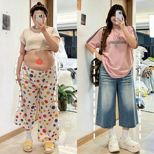 特大码女装时尚百搭休闲阔腿裤女