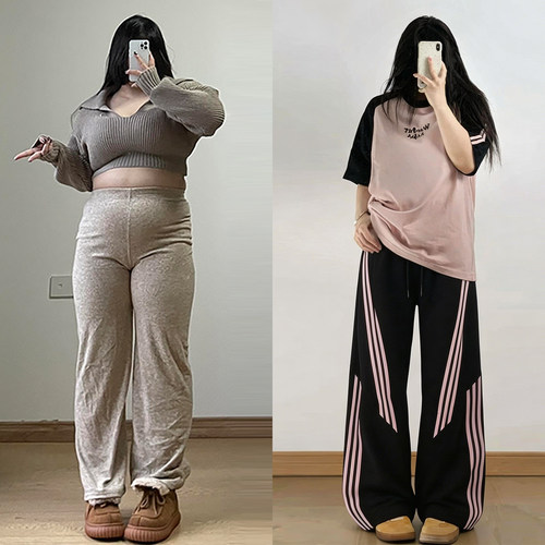 特大码美式今年流行直筒休闲裤子