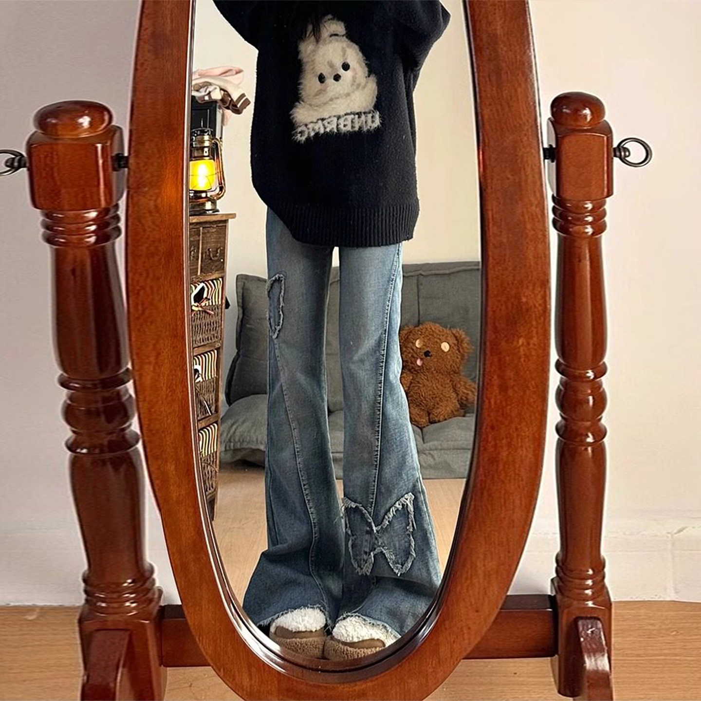 300斤大码女装韩系学院风蓝色牛仔裤女胖mm气质减龄百搭微喇裤子,女装/女士精品,大码裤装,淘宝优惠券,粉丝福利购,淘宝优惠卷