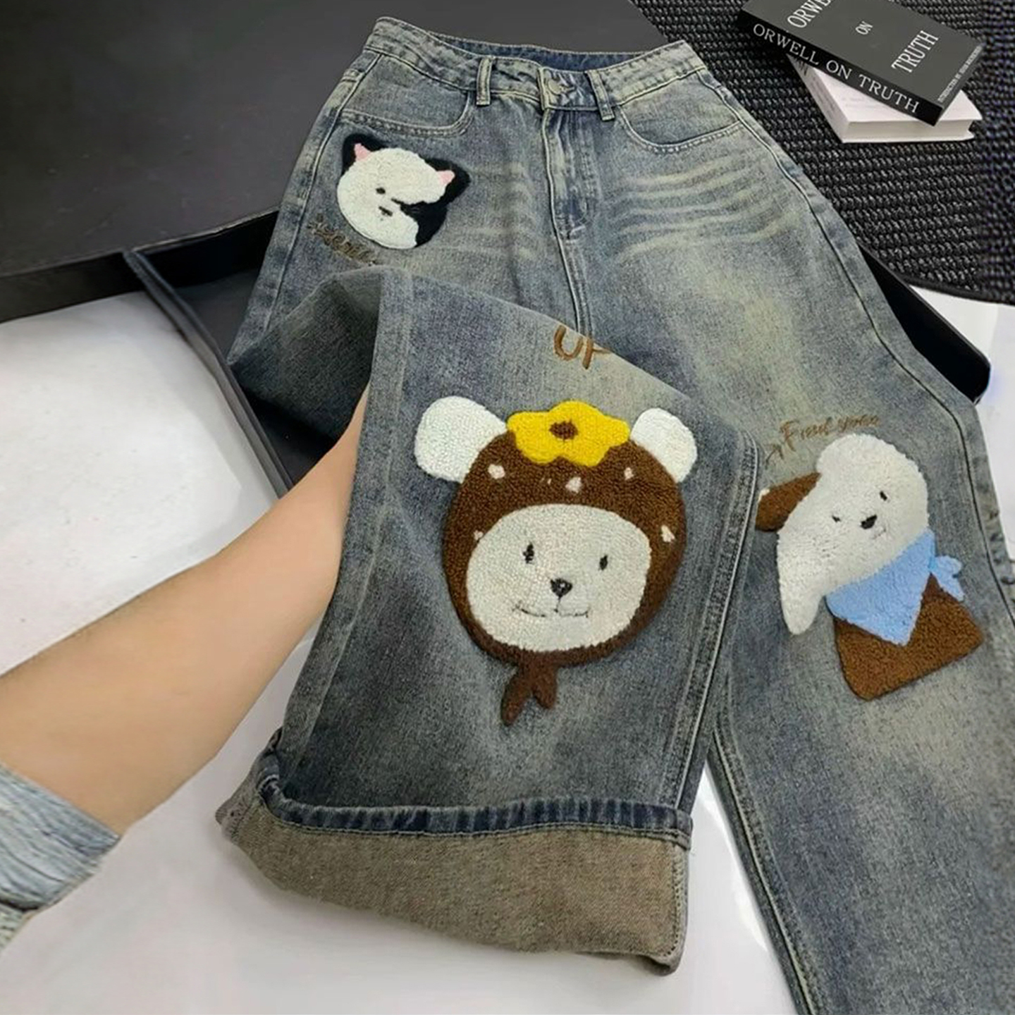 胖mm特大码复古学院风减龄裤子女