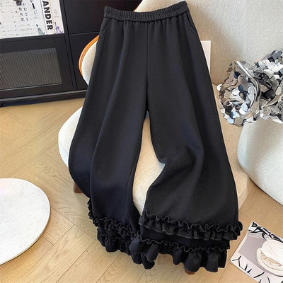 大码女装设计感宽松百搭休闲裤女