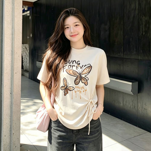 特大码女装慵懒风休闲减龄短袖女