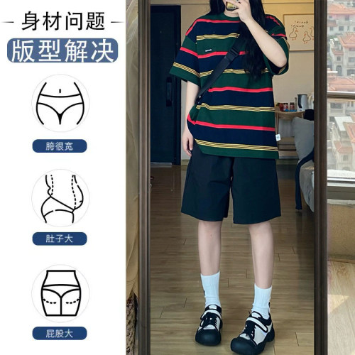 大码英伦风ins休闲百搭显瘦中裤