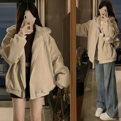 300斤特大码宽松百搭慵懒风棉服