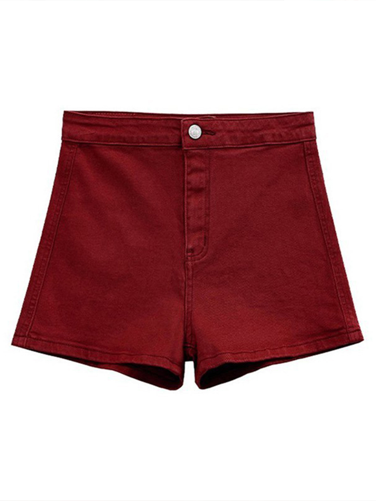 Extra Large Size Women's High Street Vibe Sexy Red Denim Shorts for Fat mm Pear-Shaped Slimming Look and Flesh-Covering A-Line Hot Pants