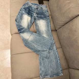 女春季 学生女裤 韩版 大码 喇叭裤 胖mm蓝色微喇牛仔裤 复古时尚 子 女装