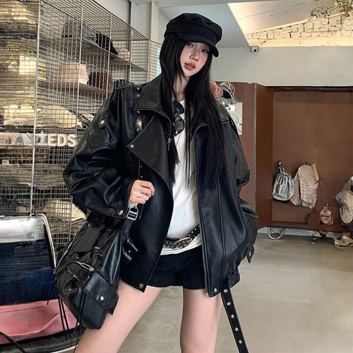 特大码女装今年流行的爆款机车服