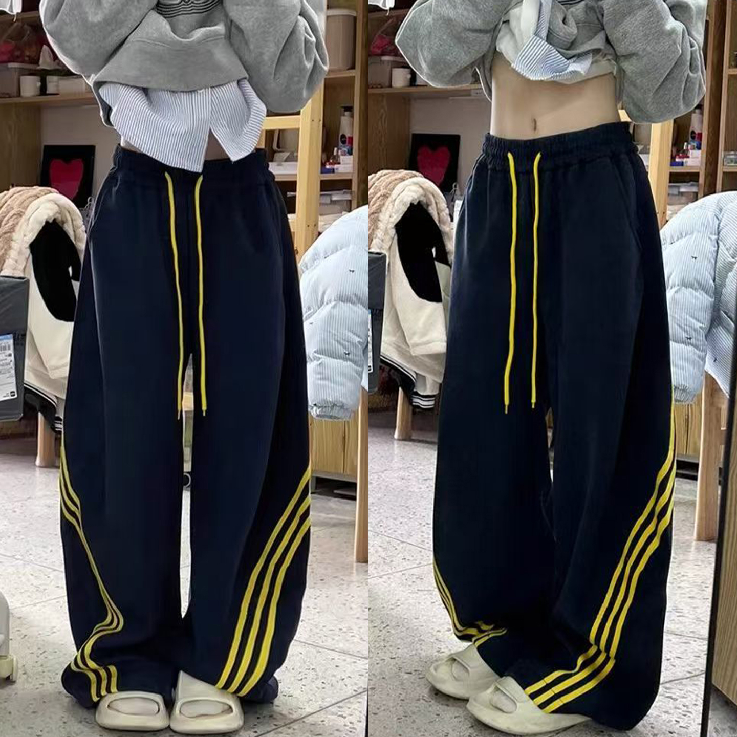 300斤特大码抽绳设计辣妹风长裤