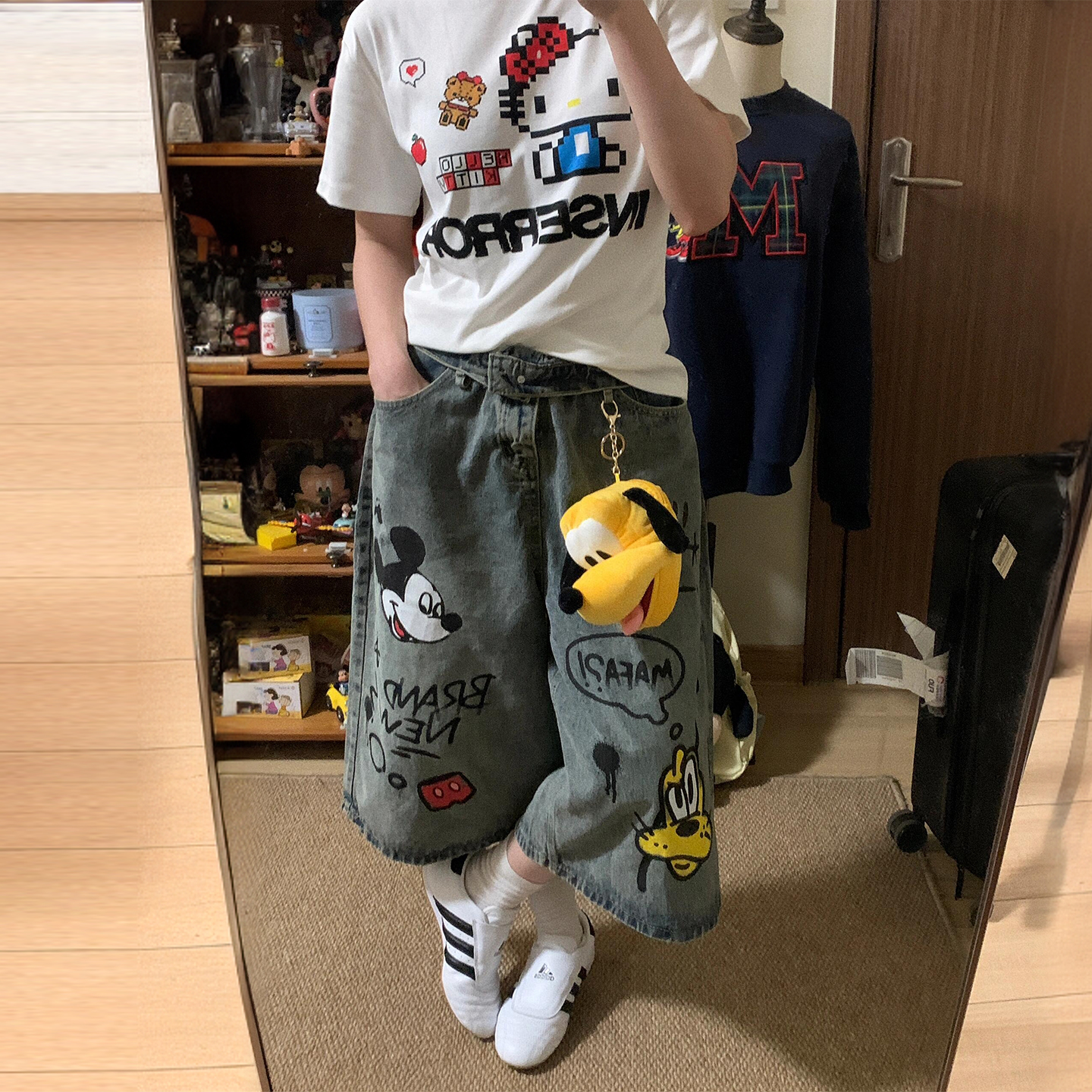 300斤大码女装高街辣妹风裤子