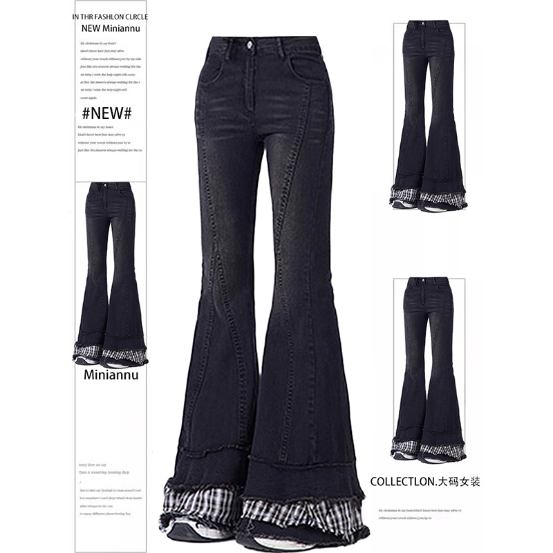 300斤大码美式甜辣风牛仔裤女裤