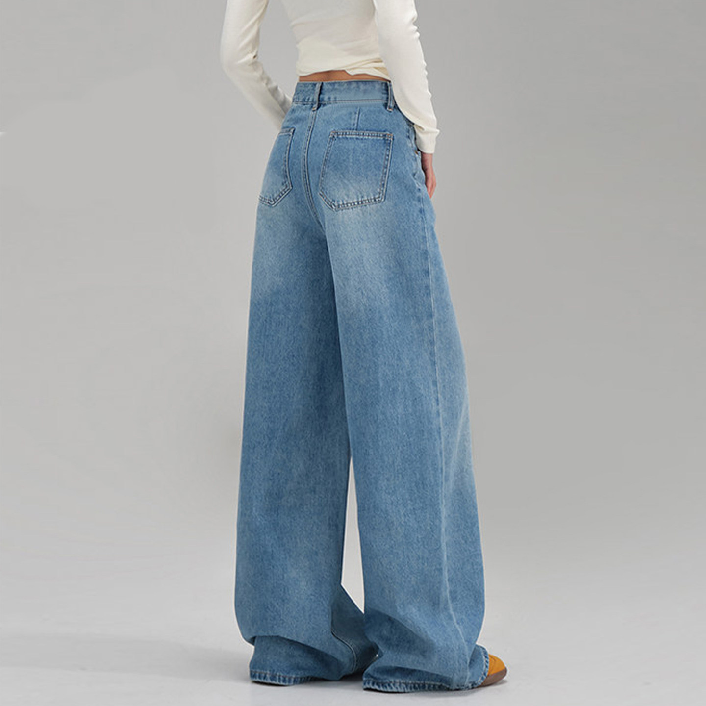 大码女装胖mm复古高腰阔腿牛仔裤女2026新款裤子宽松显瘦直筒长裤,女装/女士精品,大码裤装,淘宝优惠券,粉丝福利购,淘宝优惠卷