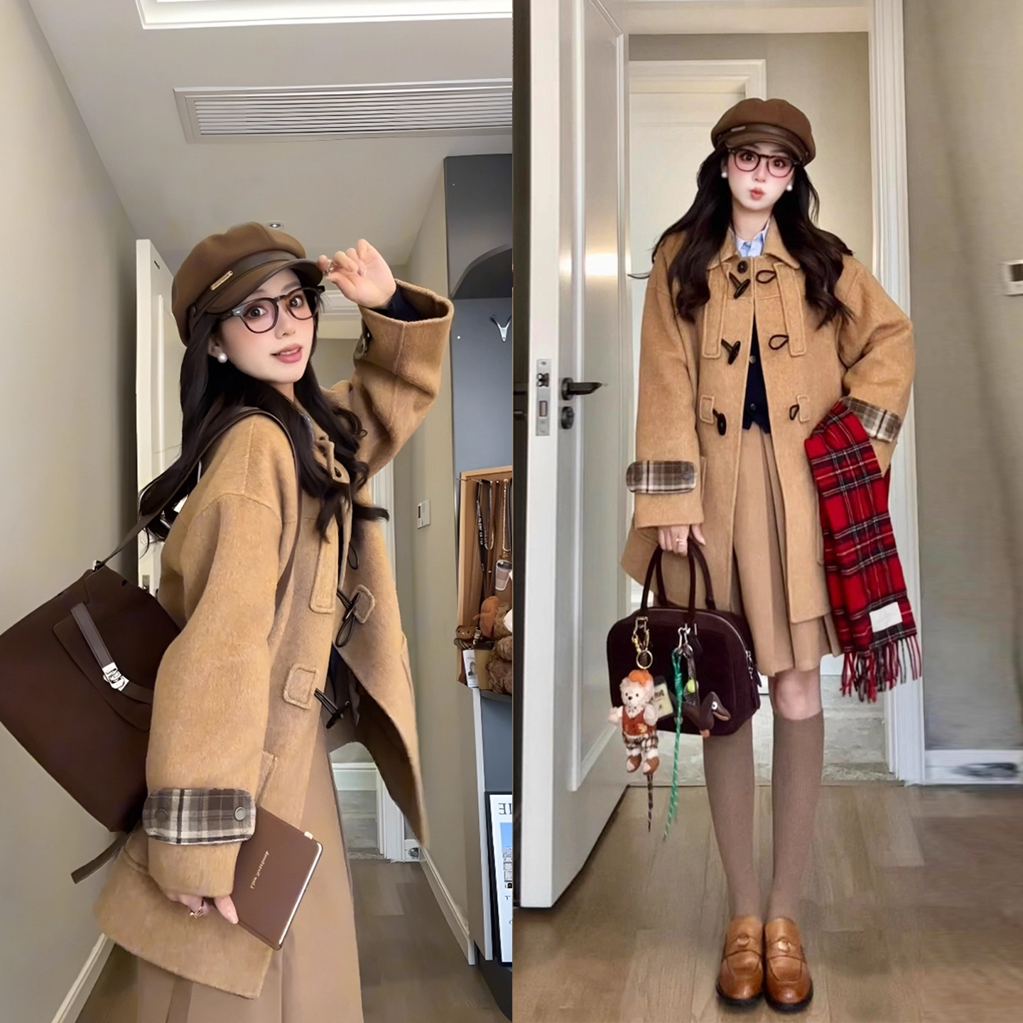 胖mm大码时髦减龄气质毛呢大衣女