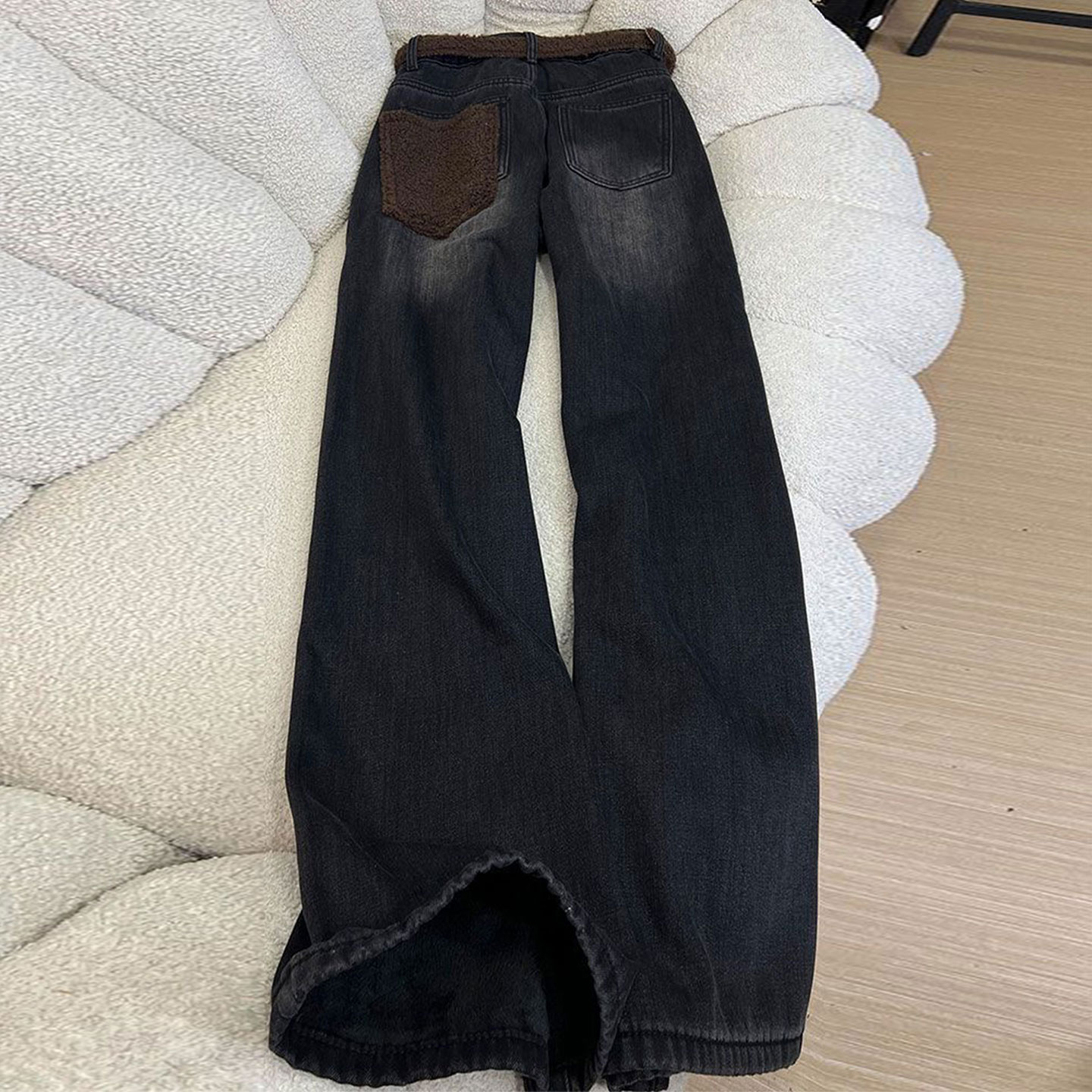 胖mm大码美式高街辣妹风牛仔裤女