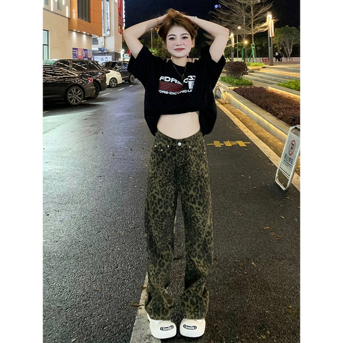 特大码美式复古ins宽松显瘦长裤