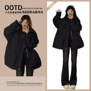 外套女2025新款 冬装 胖mm气质减龄黑色加厚保暖棉服派克服 女装 大码