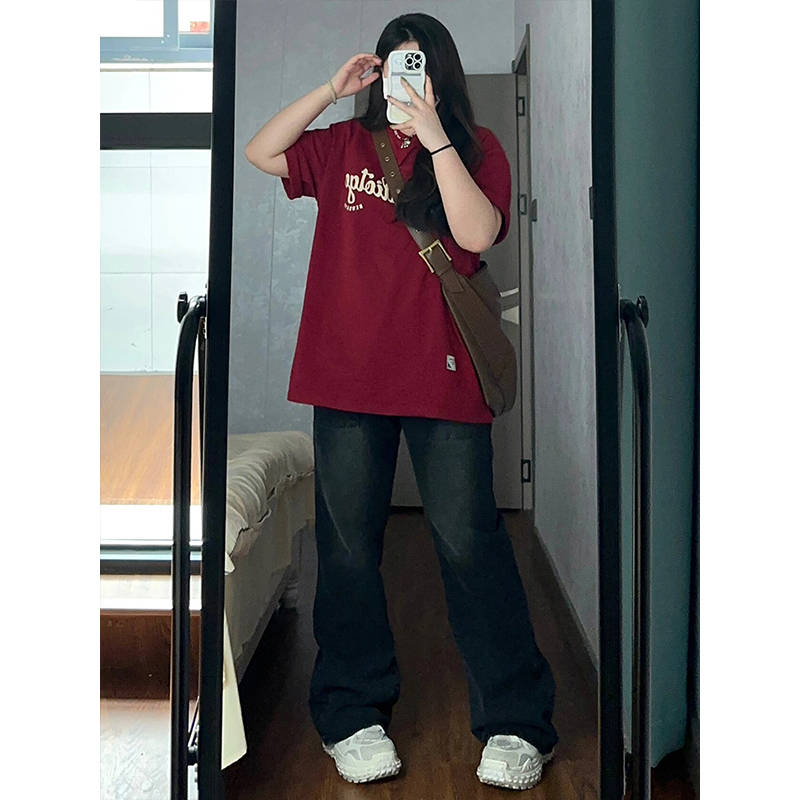 300斤特大码ins设计感显瘦微喇裤