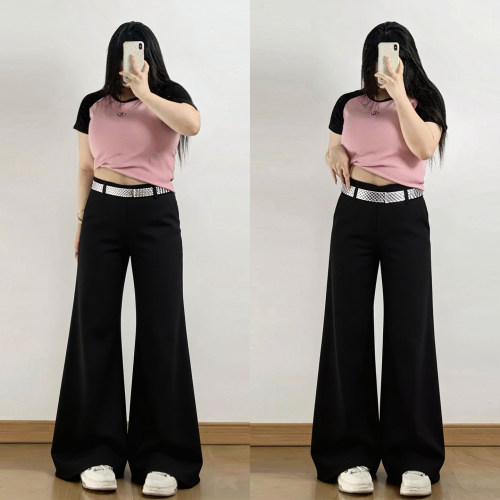 大码女装慵懒风时尚休闲直筒裤女