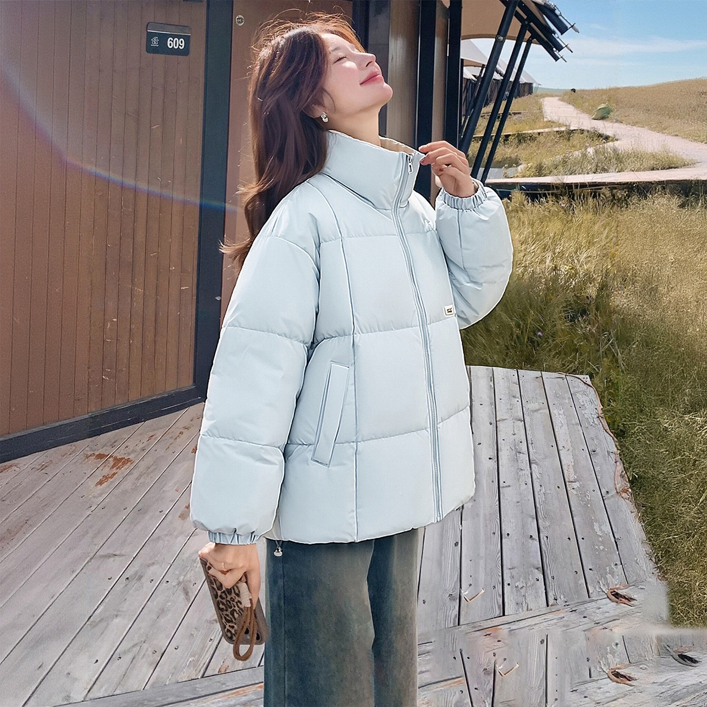 300斤大码女装韩版加厚蓝色羽绒棉服女胖mm立领宽松减龄保暖外套,女装/女士精品,大码棉服,淘宝优惠券,粉丝福利购,淘宝优惠卷