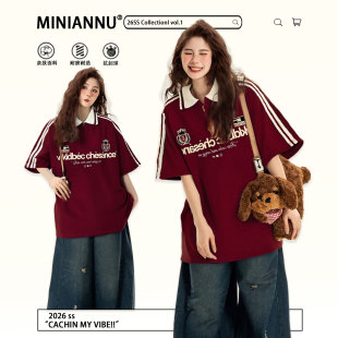 t恤女2026新款 大码 字母印花短袖 胖mm美式 独特漂亮巨好看上衣 女装