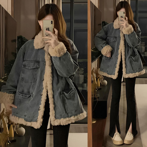 300斤大码女装设计感加绒棉衣女