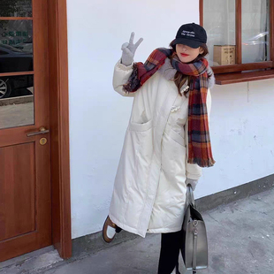 洋气加厚过膝中长款 特大码 连帽棉衣外套女时尚 胖mm冬季 棉服女 新款