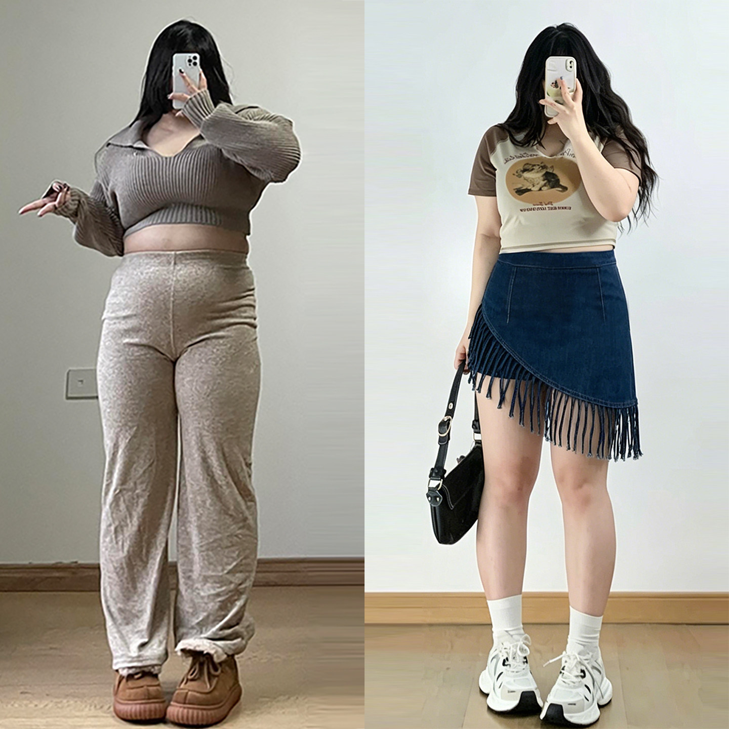 300斤大码女装胖mm不规则流苏牛仔半身裙女夏季蓝色高腰a字短裙子