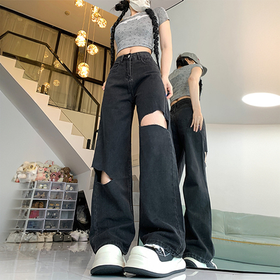 300斤特大码休闲百搭直筒裤子女