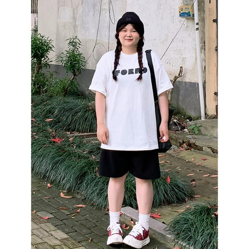 特大码美式复古ins薄款显瘦短裤