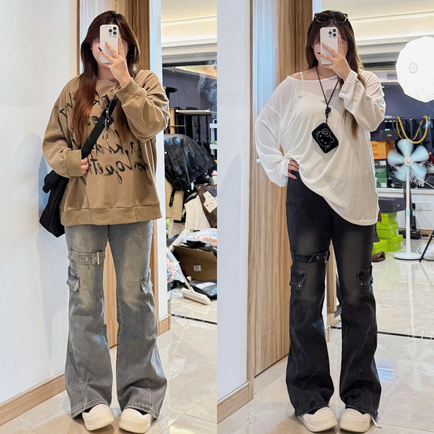 大码女装设计感小众百搭牛仔裤女