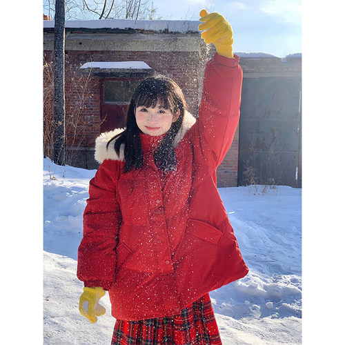 特大码甜美风ins可爱保暖棉衣女