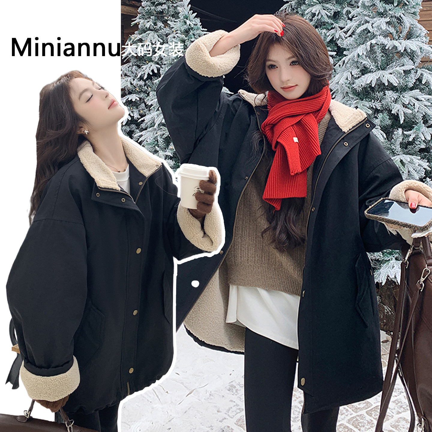 300斤特大码胖mm黑色工装派克服外套女新款韩系学院风保暖厚棉服,女装/女士精品,大码棉服,淘宝优惠券,粉丝福利购,淘宝优惠卷