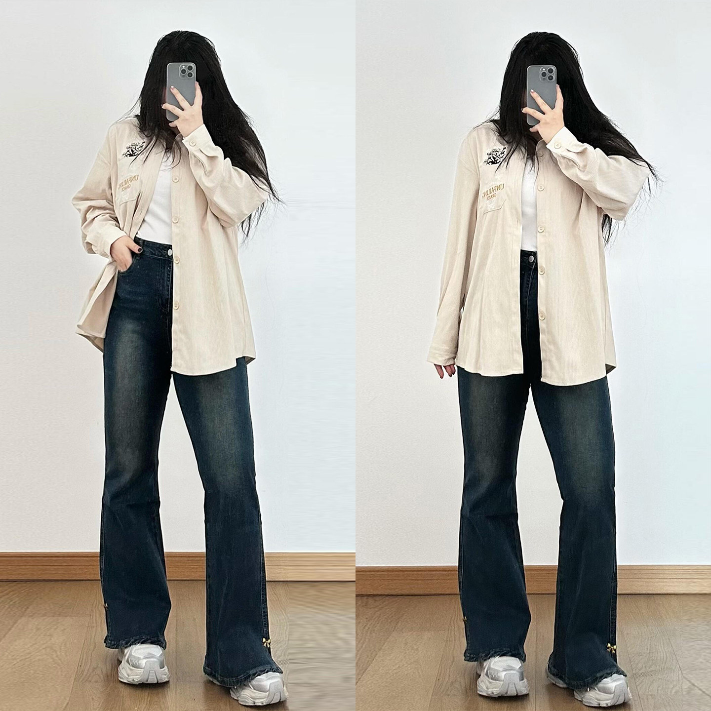 大码女装韩系穿搭设计弹力牛仔裤女胖mm复古显瘦时尚百搭微喇裤子,女装/女士精品,大码裤装,淘宝优惠券,粉丝福利购,淘宝优惠卷