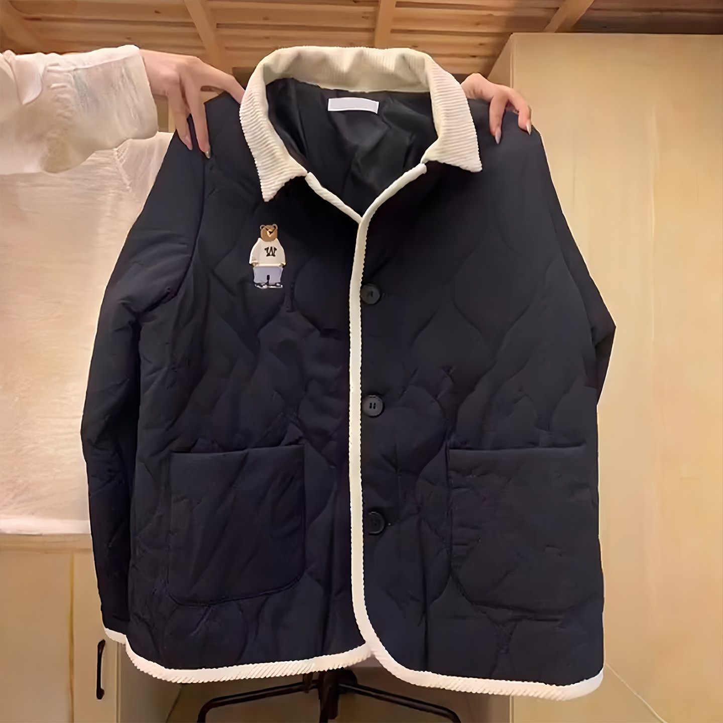 300斤特大码女装黑色羽绒棉服女胖mm小熊刺绣韩版宽松保暖厚外套,女装/女士精品,大码棉服,淘宝优惠券,粉丝福利购,淘宝优惠卷