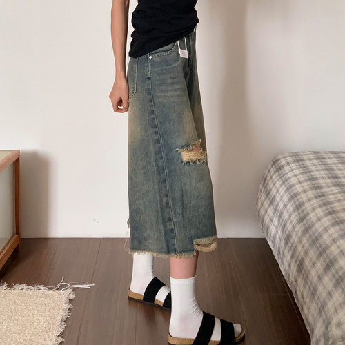 胖mm特大码女装毛边休闲牛仔短裤