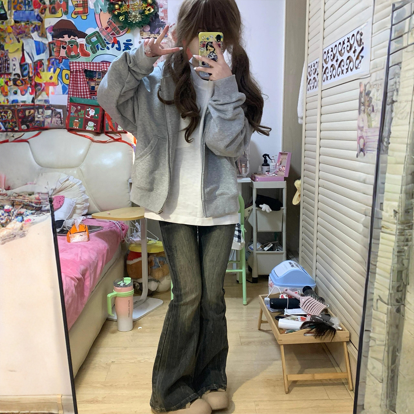 300斤大码女装韩系学院风牛仔裤女胖mm小个子高腰弹力微喇长裤子,女装/女士精品,大码裤装,淘宝优惠券,粉丝福利购,淘宝优惠卷