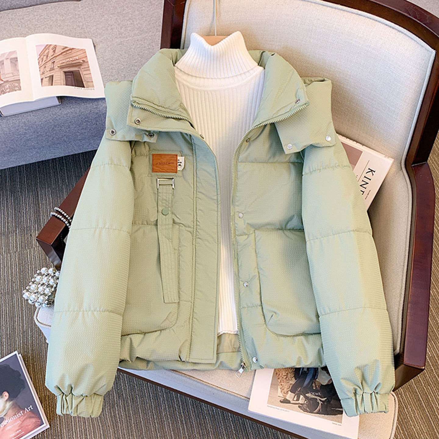 胖mm大码女装韩版ins面包服外套女2025新款爆款棉袄厚实保暖棉服,女装/女士精品,大码棉服,淘宝优惠券,粉丝福利购,淘宝优惠卷