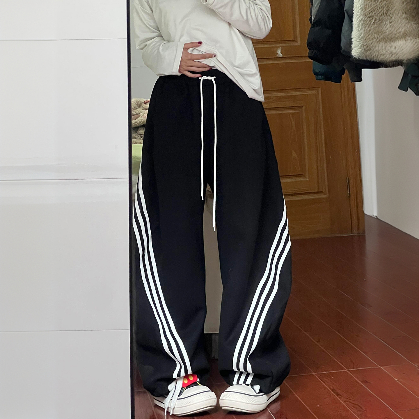 大码女装胖mm韩版宽松显瘦长裤子