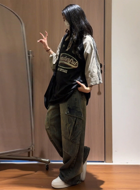 大码韩系高级感黑色插肩polo衫短袖t恤女胖mm学院风撞色宽松上衣