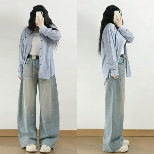 特大码胖mm时尚减龄气质牛仔裤女