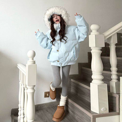 大码女装胖mm时尚休闲简约棉服女