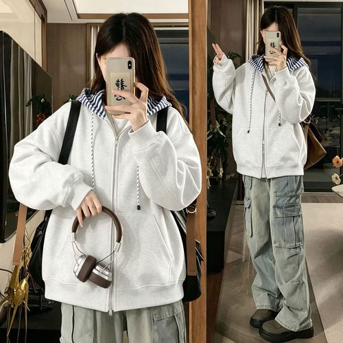 胖mm大码慵懒风设计感百搭外套女