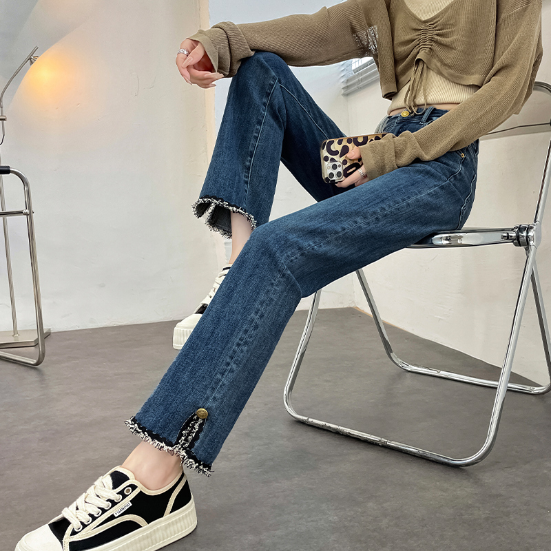 【优质店铺】大码胖mm九分牛仔裤