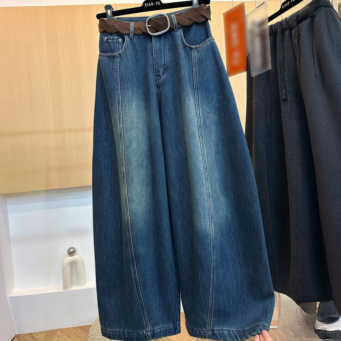 300斤大码女装韩版复古弯刀牛仔裤女2025冬季胖mm显瘦阔腿长裤子,女装/女士精品,大码裤装,淘宝优惠券,粉丝福利购,淘宝优惠卷